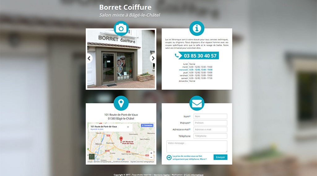 Site Web de Borret Coiffure